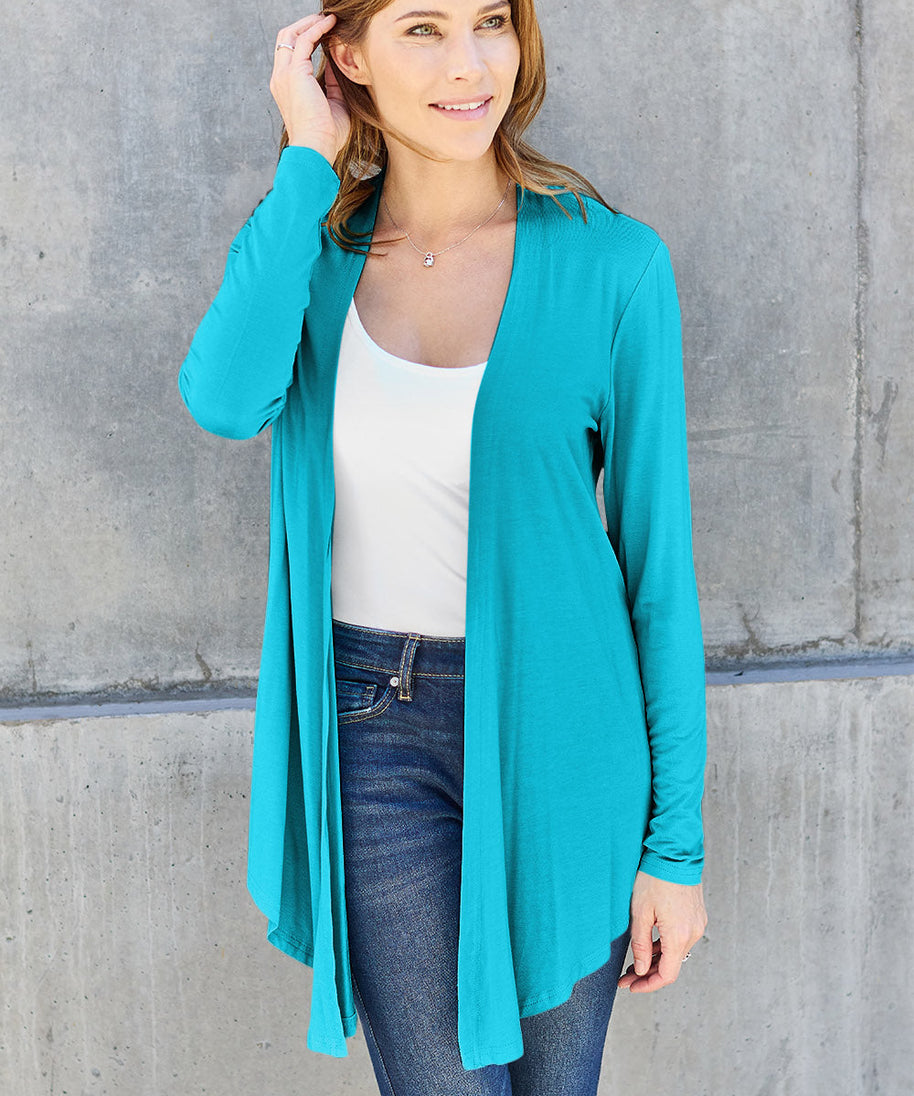 Basic Bae Full Size Open Front Long Sleeve Cardigan
