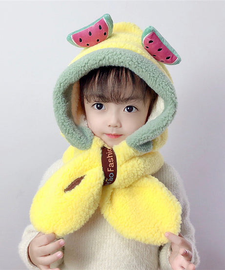 Thick Warm Children's Scarves and Hats with Cute Designs