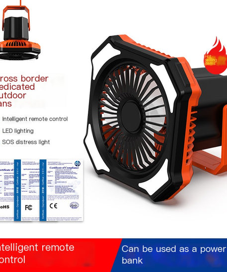 Ventilateur et lanterne de camping portables avec banque d'alimentation