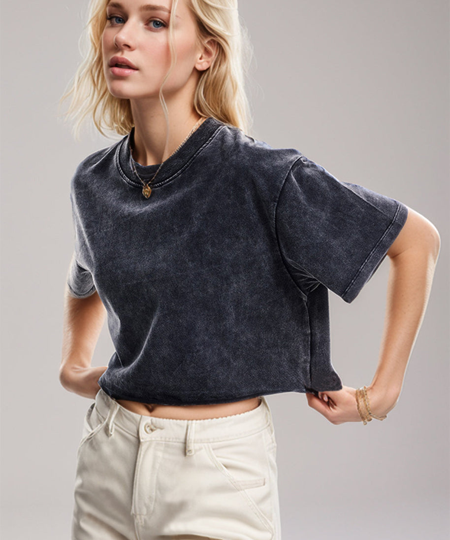 Basic Bae Round Neck Dropped Shoulder Short Sleeve T-Shirt