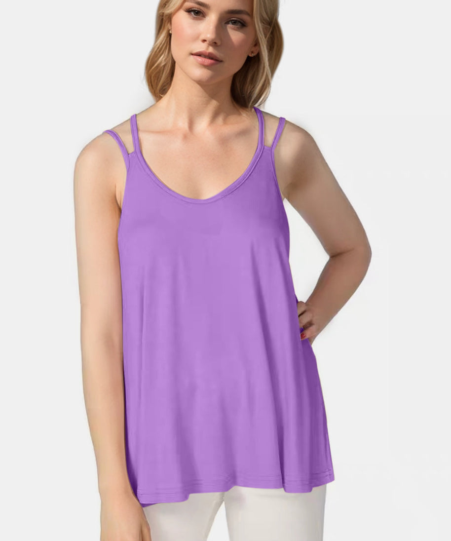 Basic Bae Bamboo Scoop Neck Double Spaghetti Straps Cami