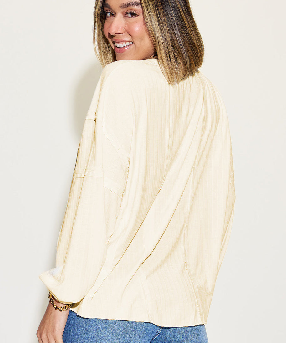 Basic Bae Full Size Ribbed Round Neck Long Sleeve T-Shirt