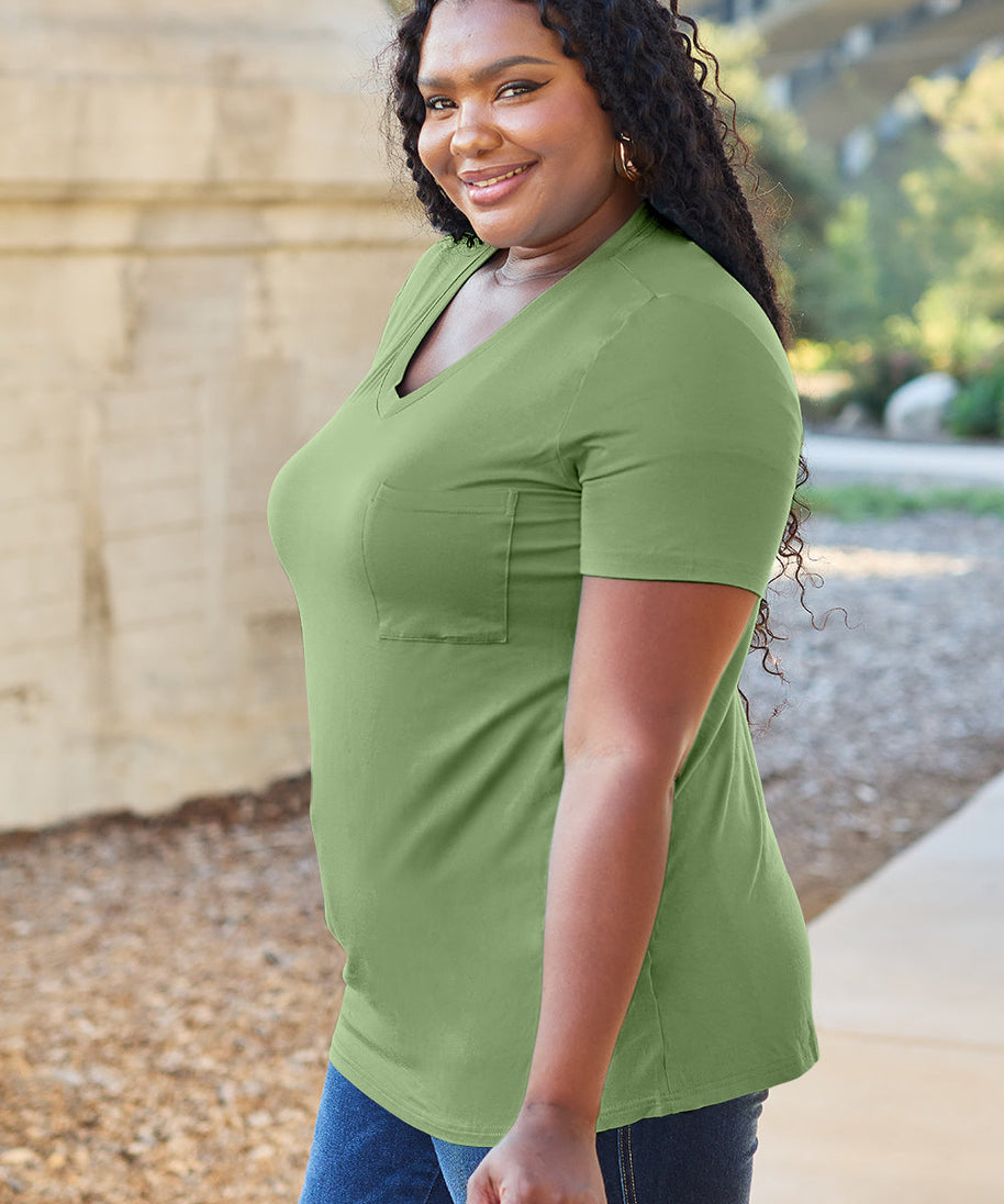 Basic Bae Bamboo Full Size  V-Neck Short Sleeve T-Shirt