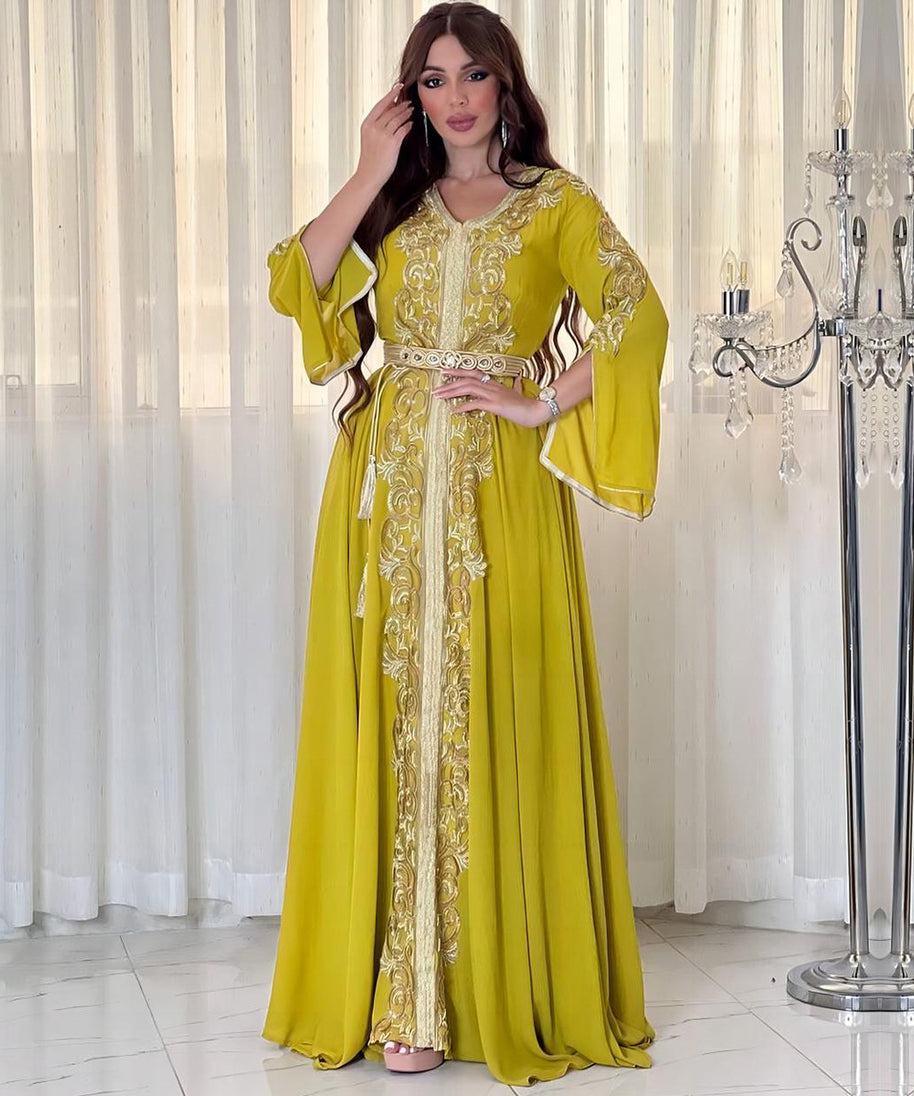 Embroidered Dress for Muslim Party and Evening Events