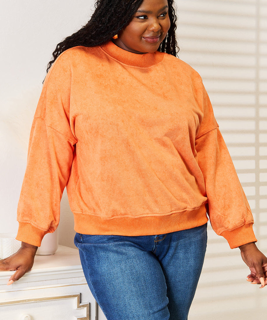Basic Bae Round Neck Dropped Shoulder Sweatshirt