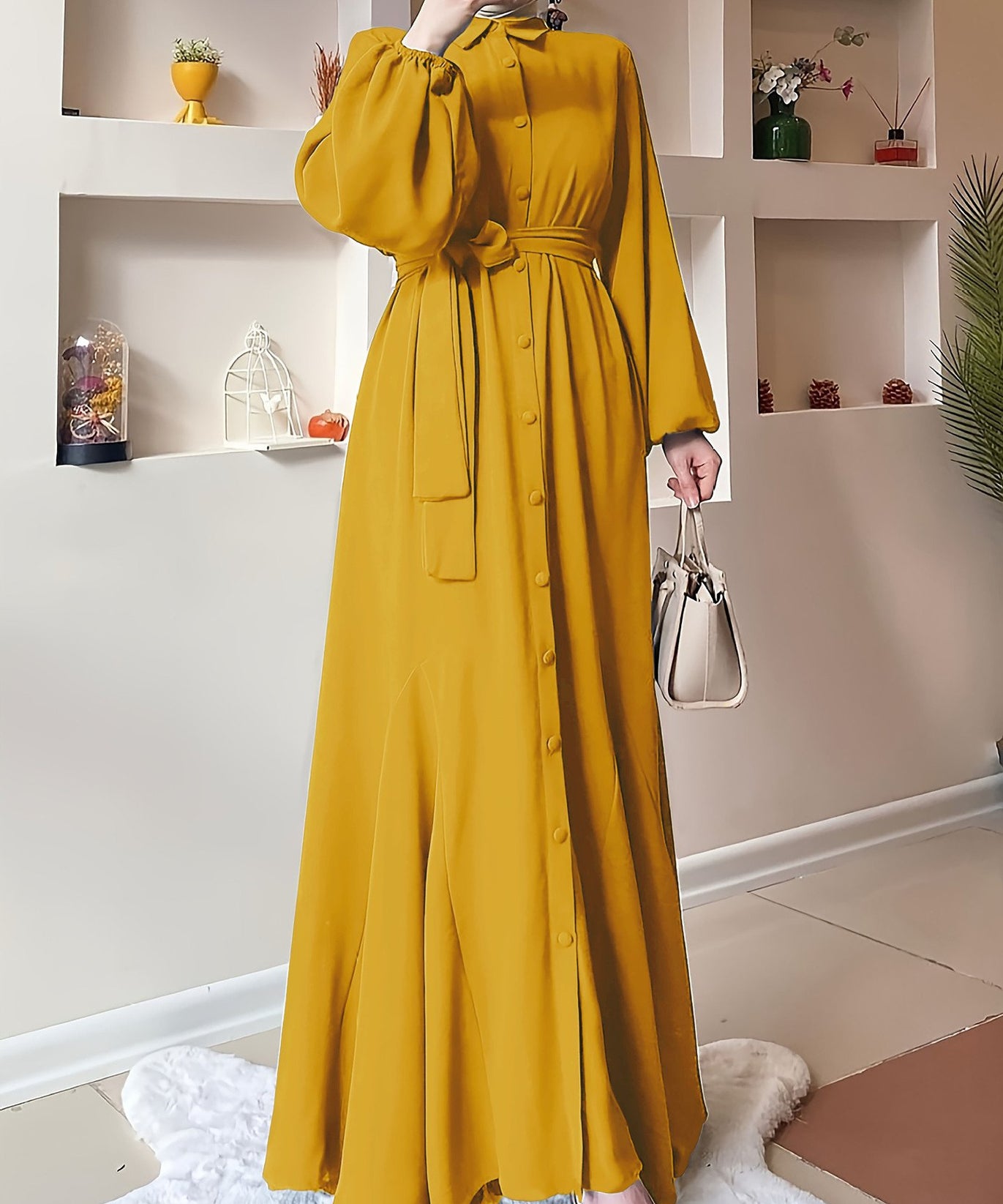 Solid Color Dress for Muslim Women