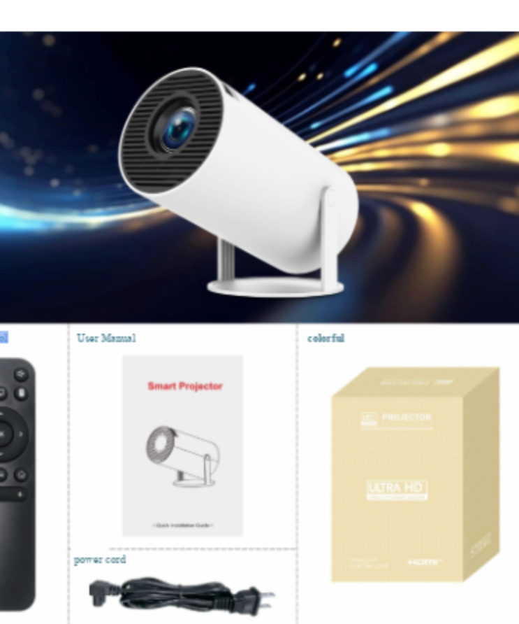 Smart LED Projector 4K Support | WiFi 6 Bluetooth 5.0 Android 11 | 130" Home Theater Projector