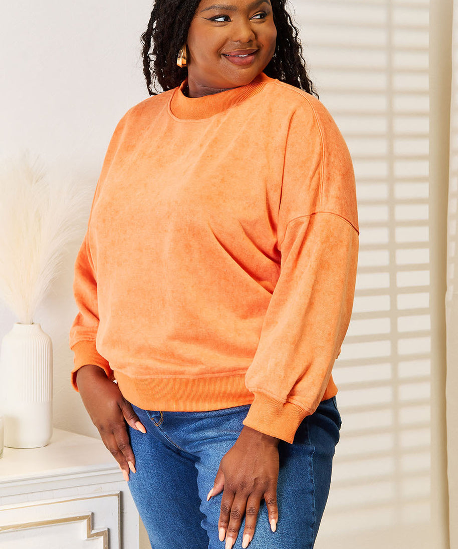Basic Bae Round Neck Dropped Shoulder Sweatshirt