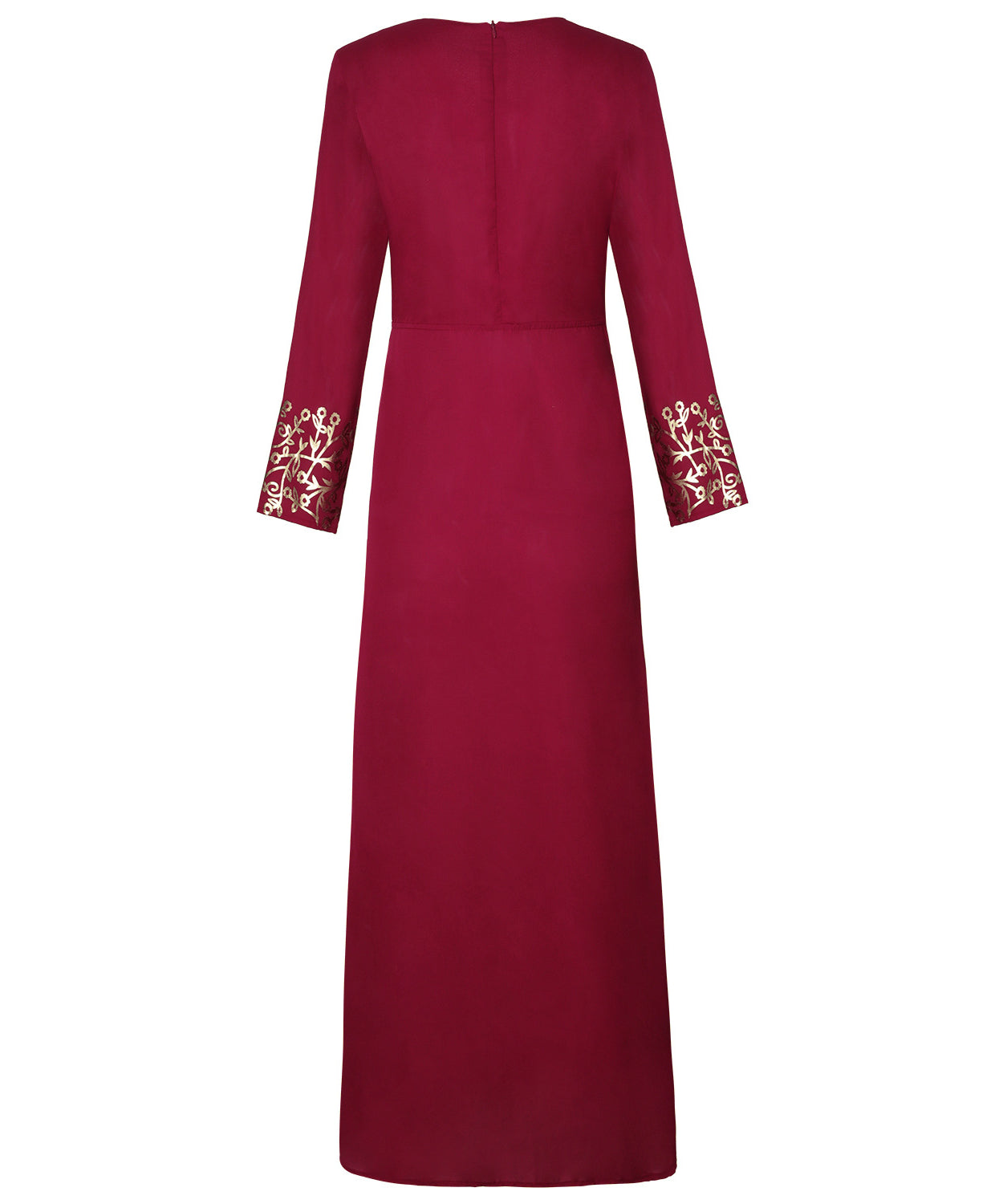 Muslim Robe, Dubai Autumn Winter Dress with Gold Print