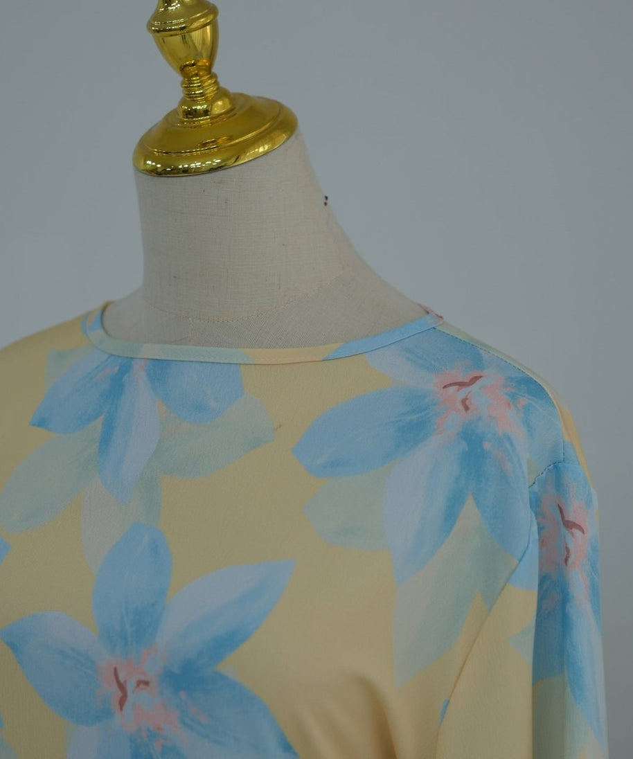 Floral Print Washed Crinkle Maxi Dress(MS437)