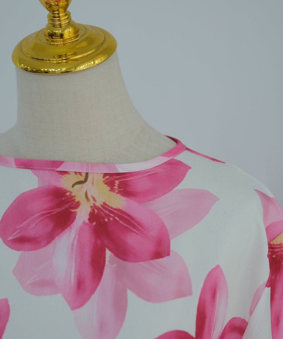 Floral Print Washed Crinkle Maxi Dress(MS437)