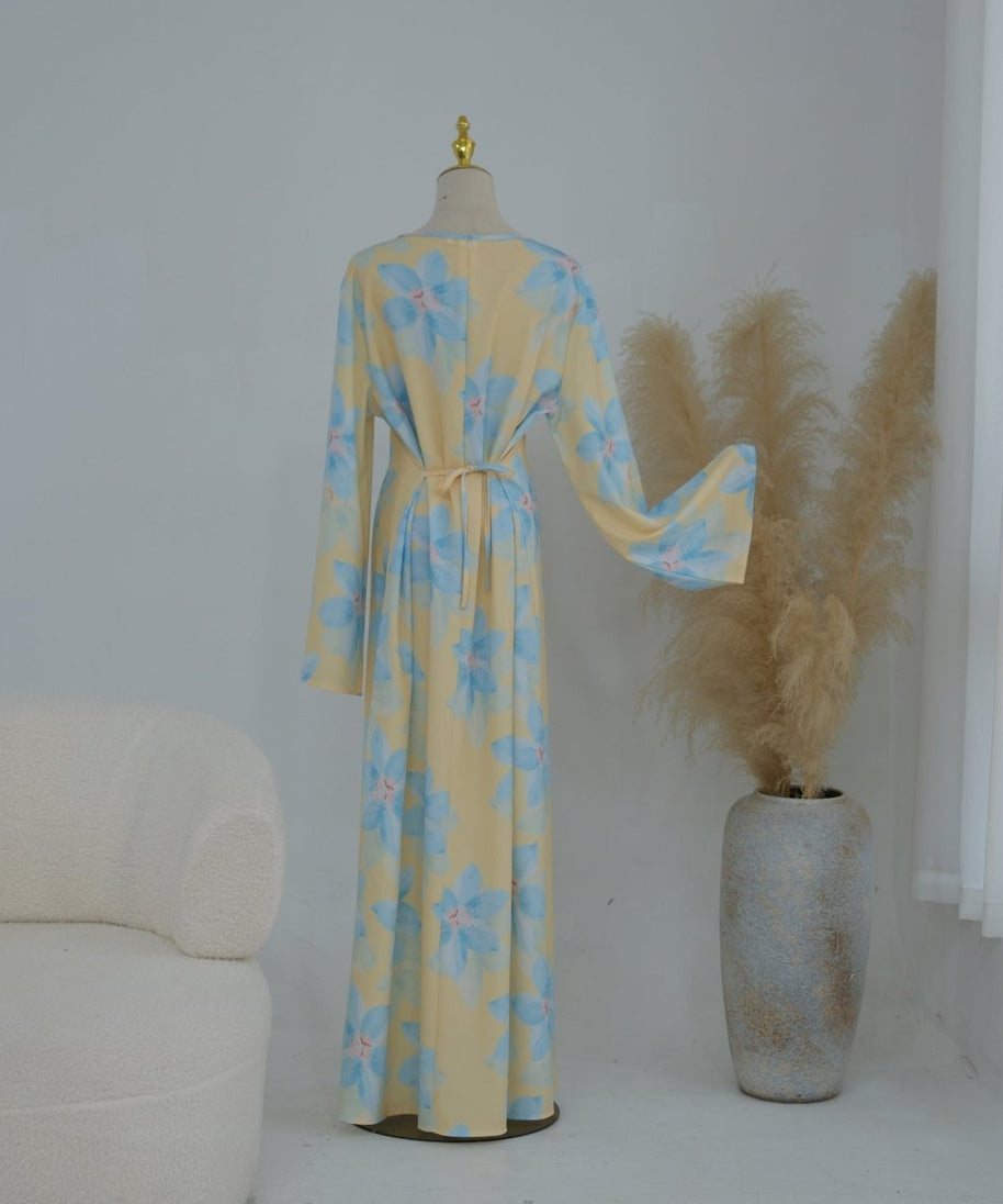 Floral Print Washed Crinkle Maxi Dress(MS437)