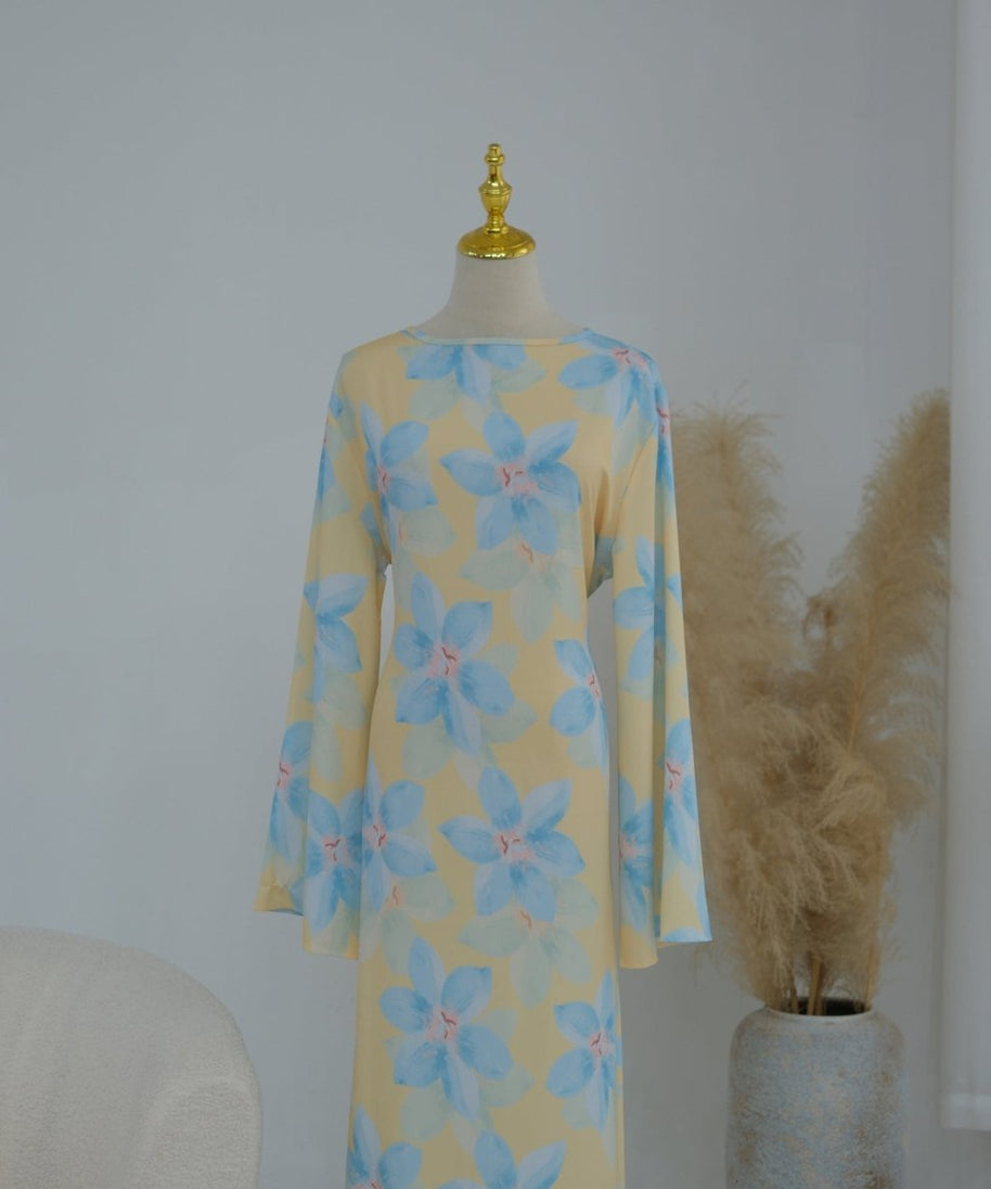 Floral Print Washed Crinkle Maxi Dress(MS437)