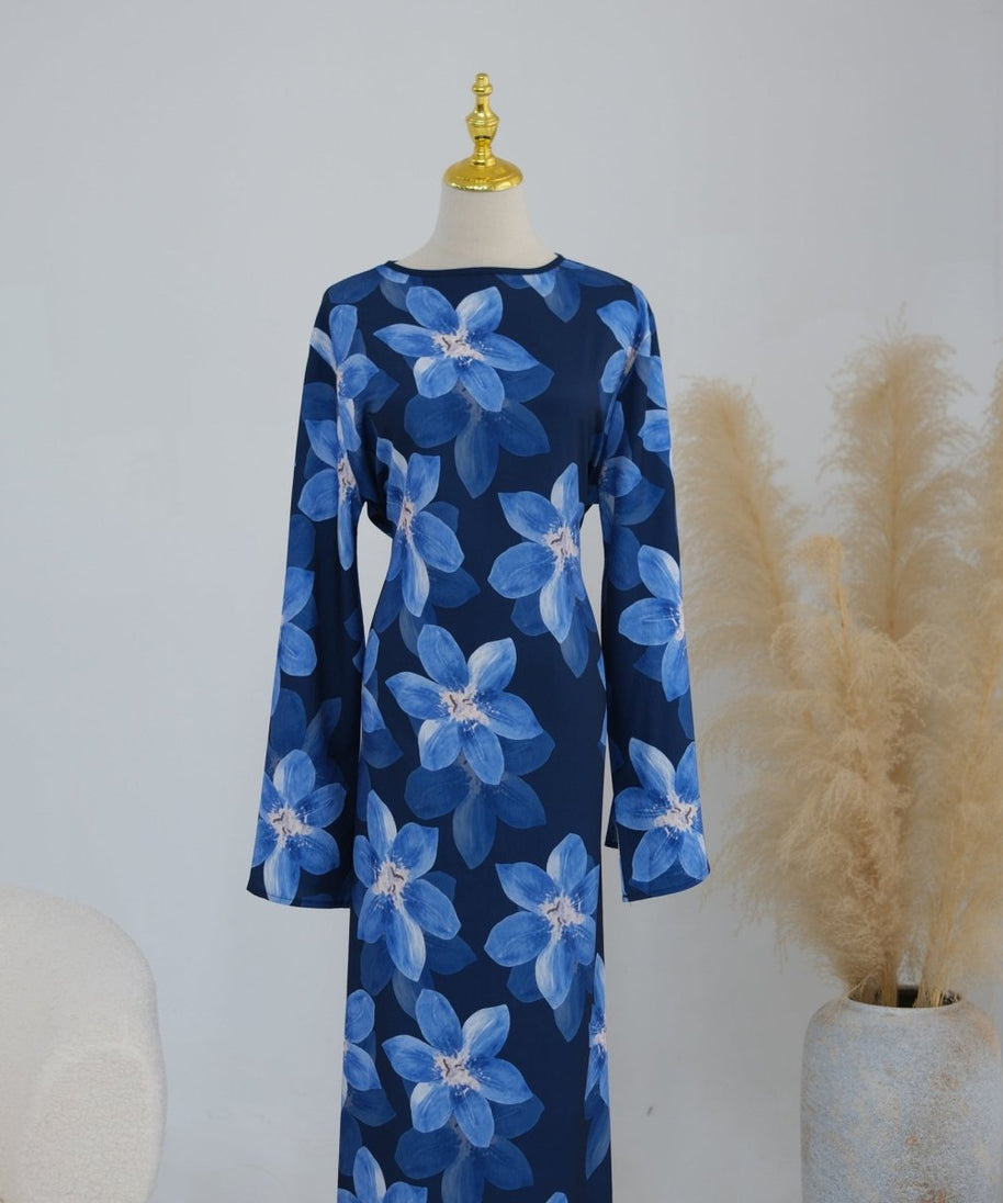Floral Print Washed Crinkle Maxi Dress(MS437)