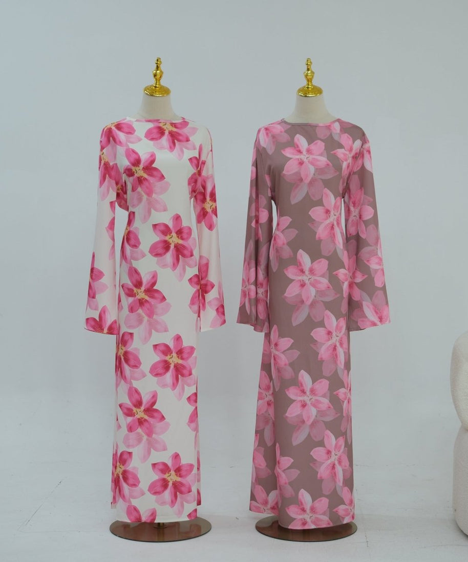 Floral Print Washed Crinkle Maxi Dress(MS437)