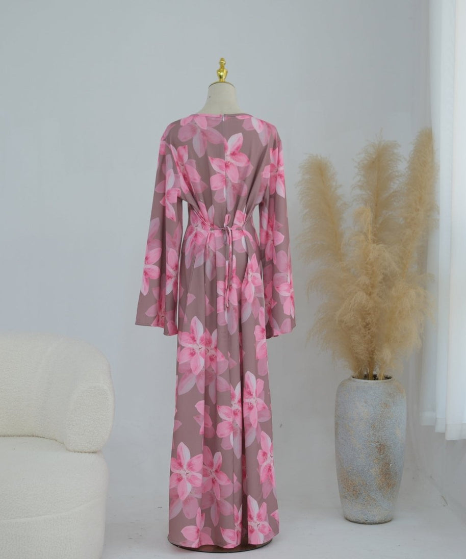Floral Print Washed Crinkle Maxi Dress(MS437)