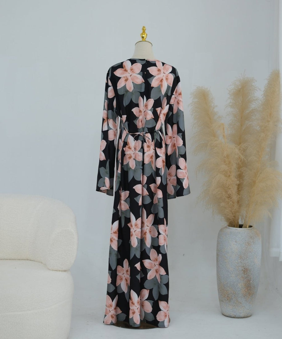 Floral Print Washed Crinkle Maxi Dress(MS437)