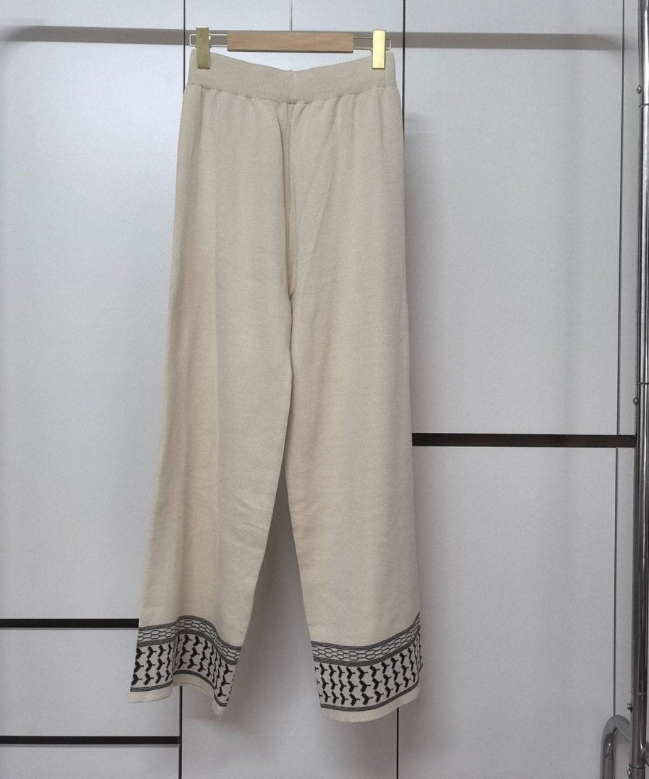 Geometric Jacquard-Trim Ribbed Knit 3-Piece Set(MS471)