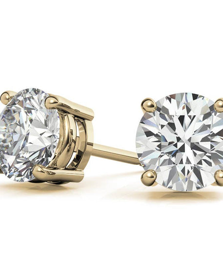 3.50 CTW Lab-Grown Round Diamond Stud Earrings in 14k Gold – E-F/VS AGI Certified