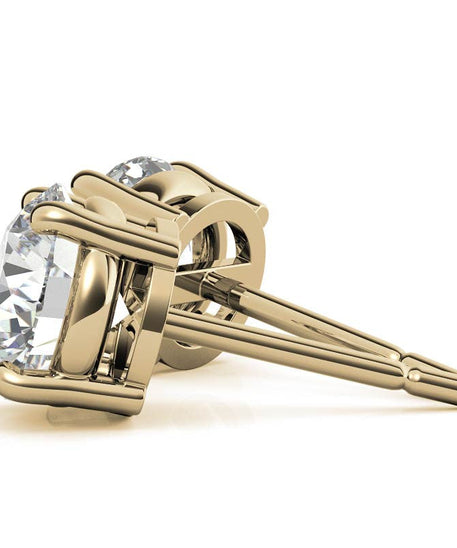 3.50 CTW Lab-Grown Round Diamond Stud Earrings in 14k Gold – E-F/VS AGI Certified