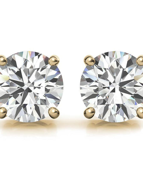 3.50 CTW Lab-Grown Round Diamond Stud Earrings in 14k Gold – E-F/VS AGI Certified