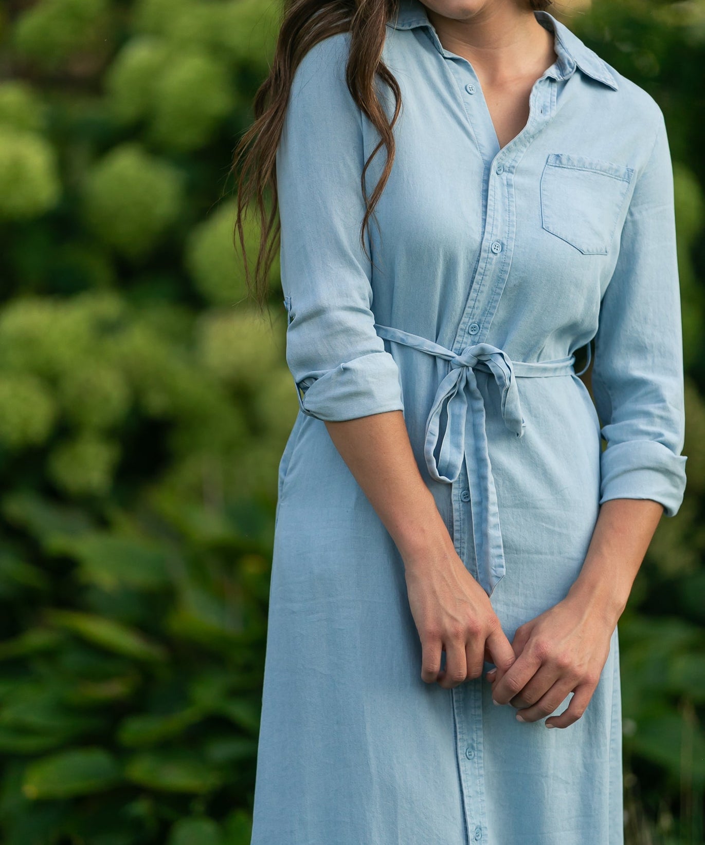 Hazel Chambray Long Sleeve Dress