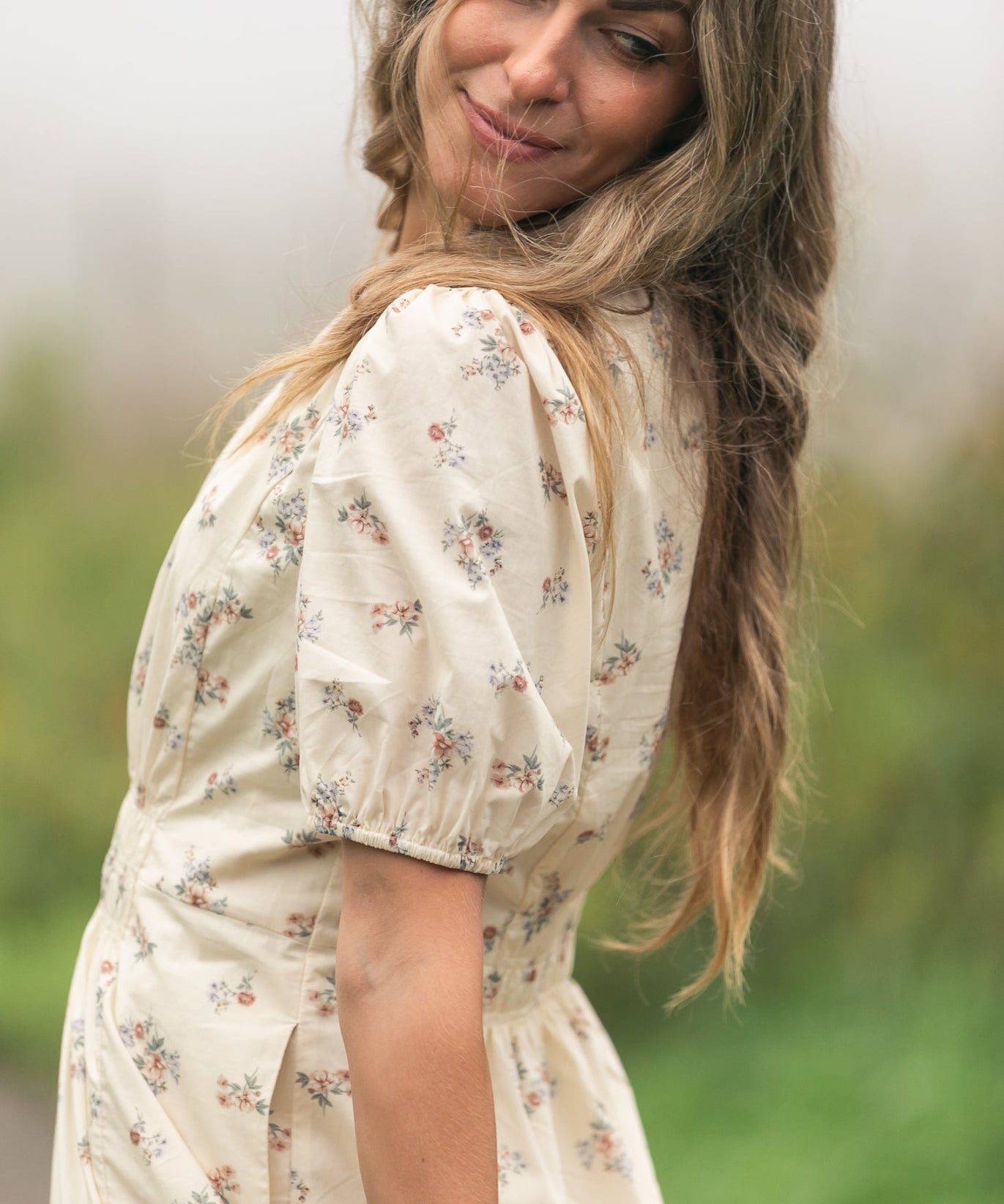 Katrina Half Sleeve Floral Midi Dress - FINAL SALE