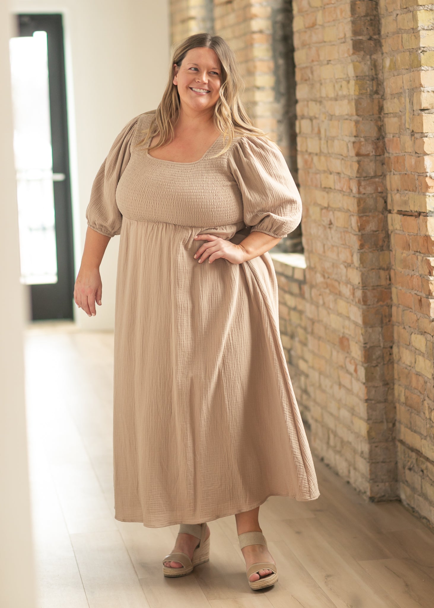 Kayleen Tan Smocked Bodice Gauze Dress - FINAL SALE