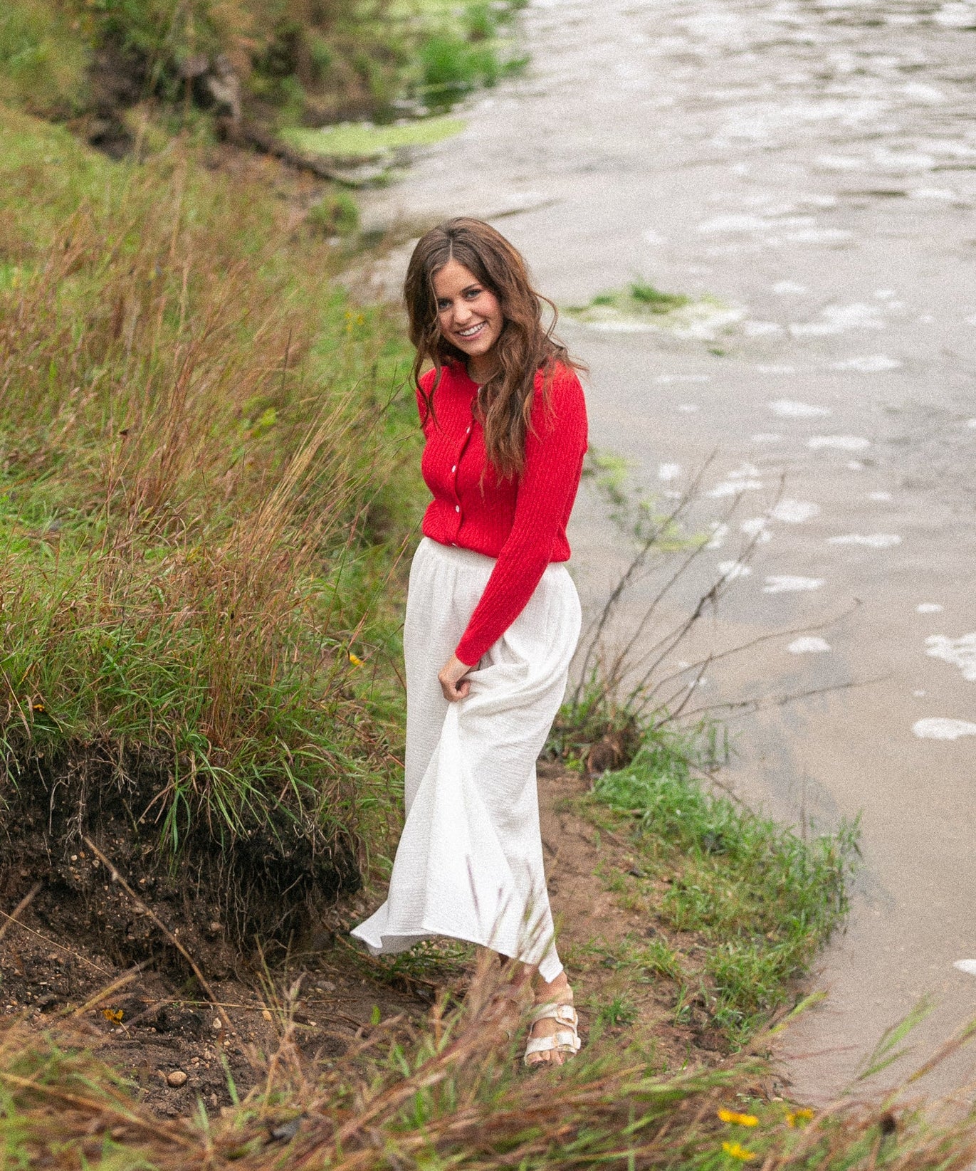 Mason Red Button Up Cardigan