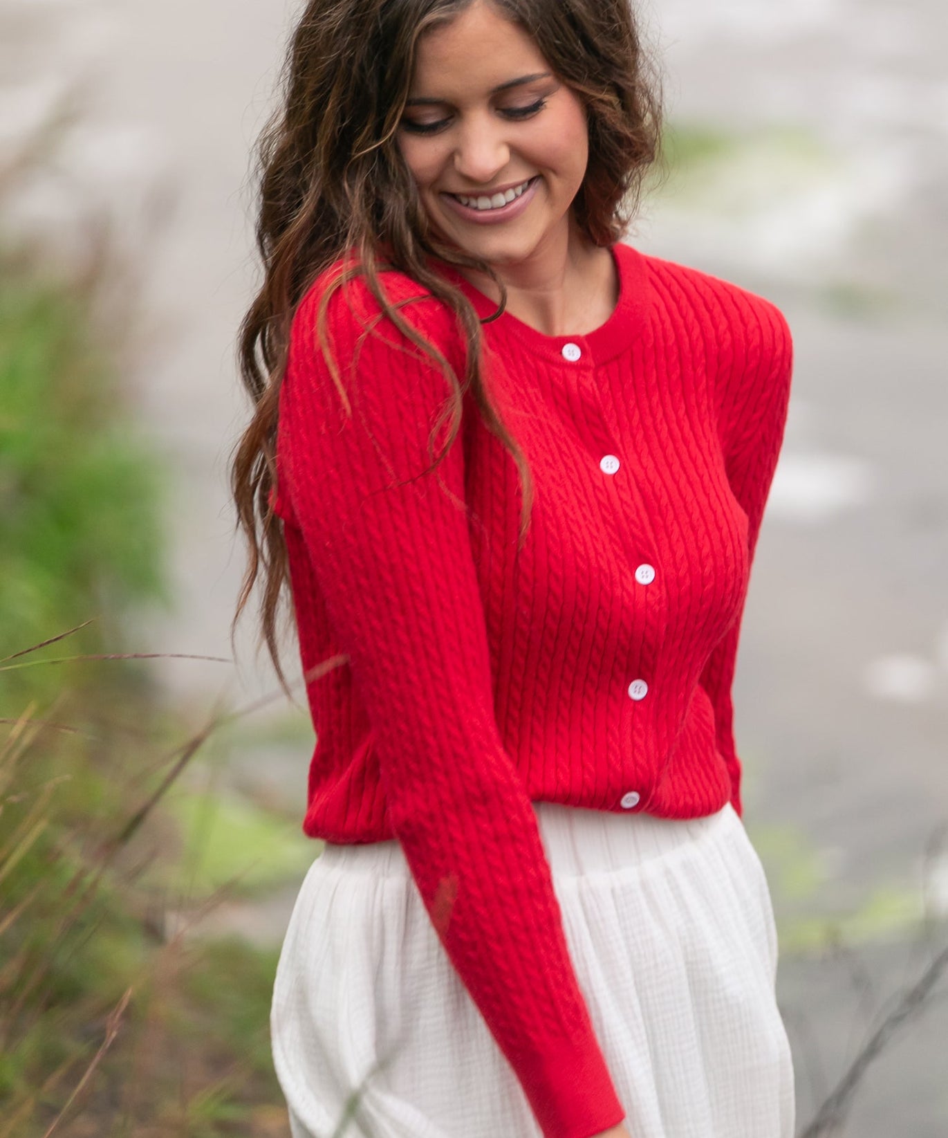 Mason Red Button Up Cardigan