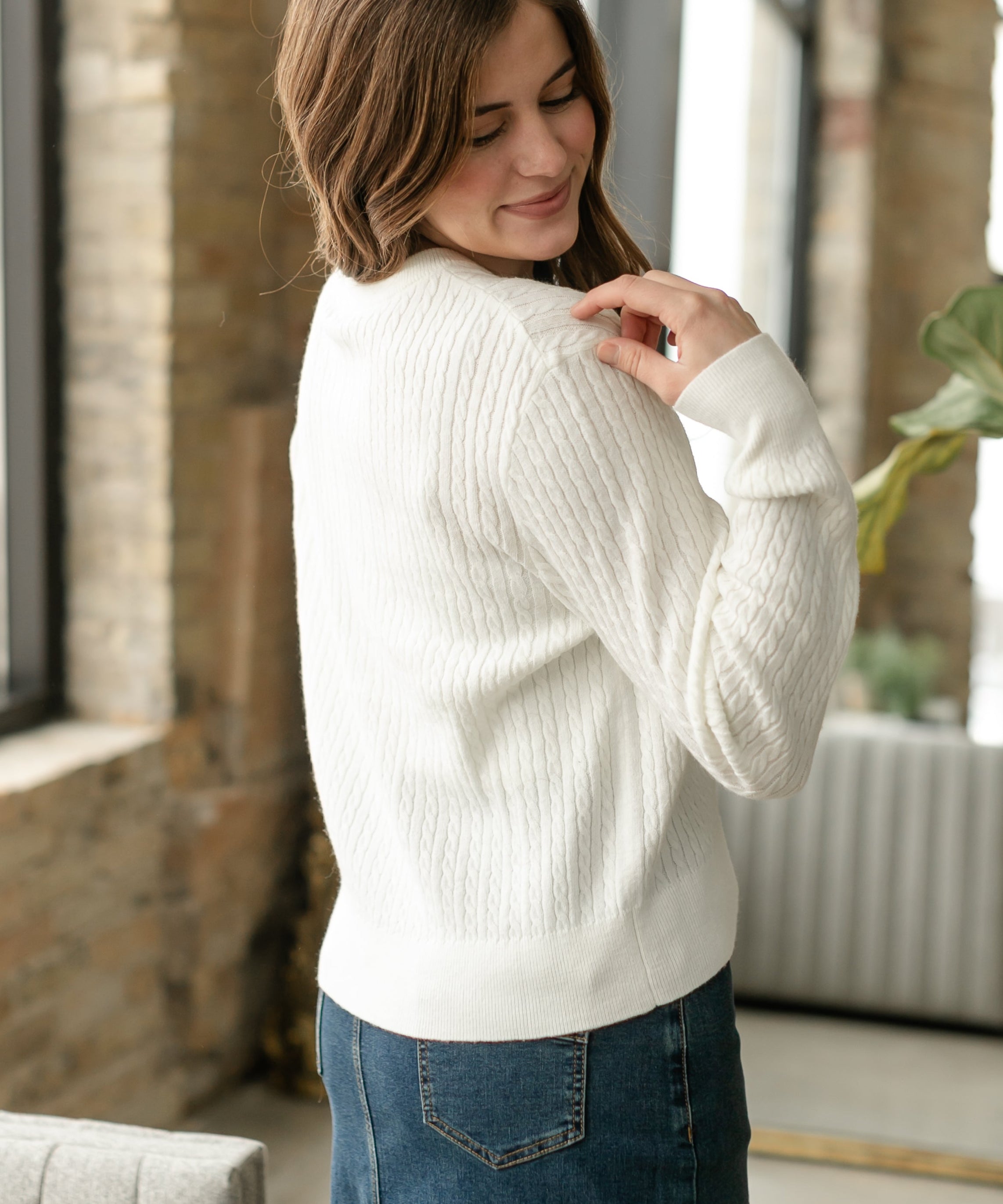 Mason White Button Up Cardigan