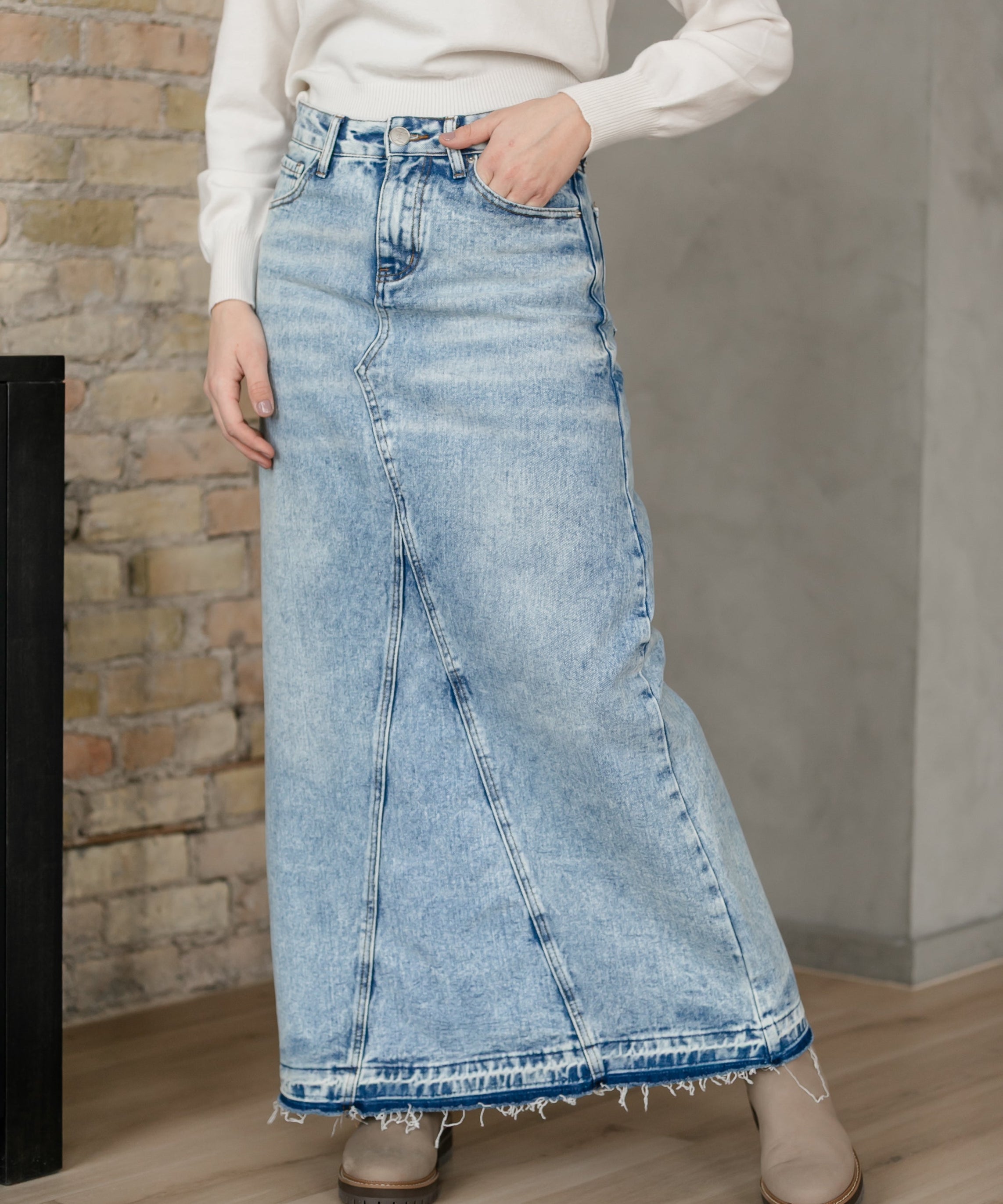 Mina Denim Maxi Skirt