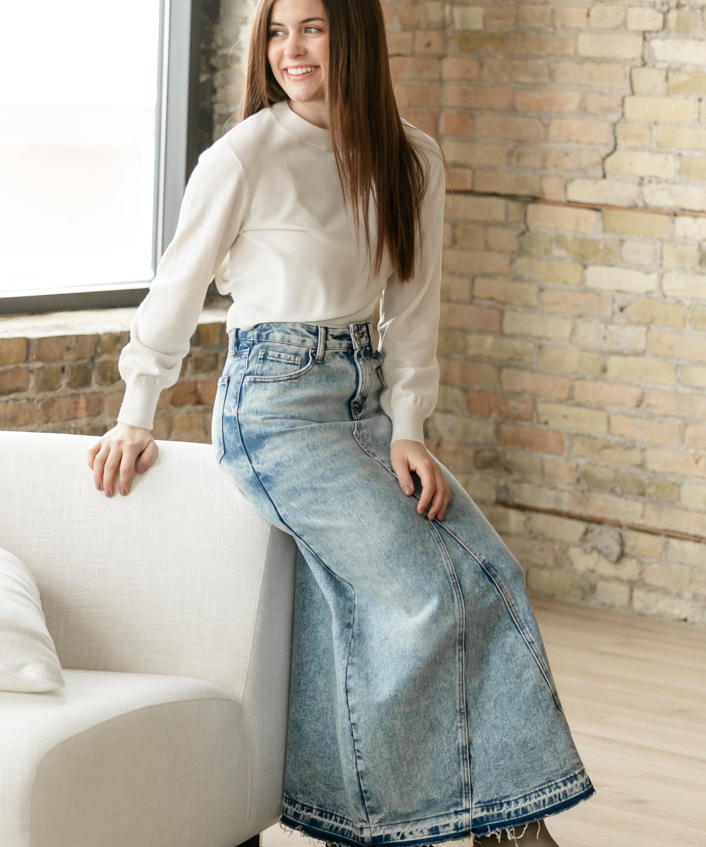 Mina Denim Maxi Skirt