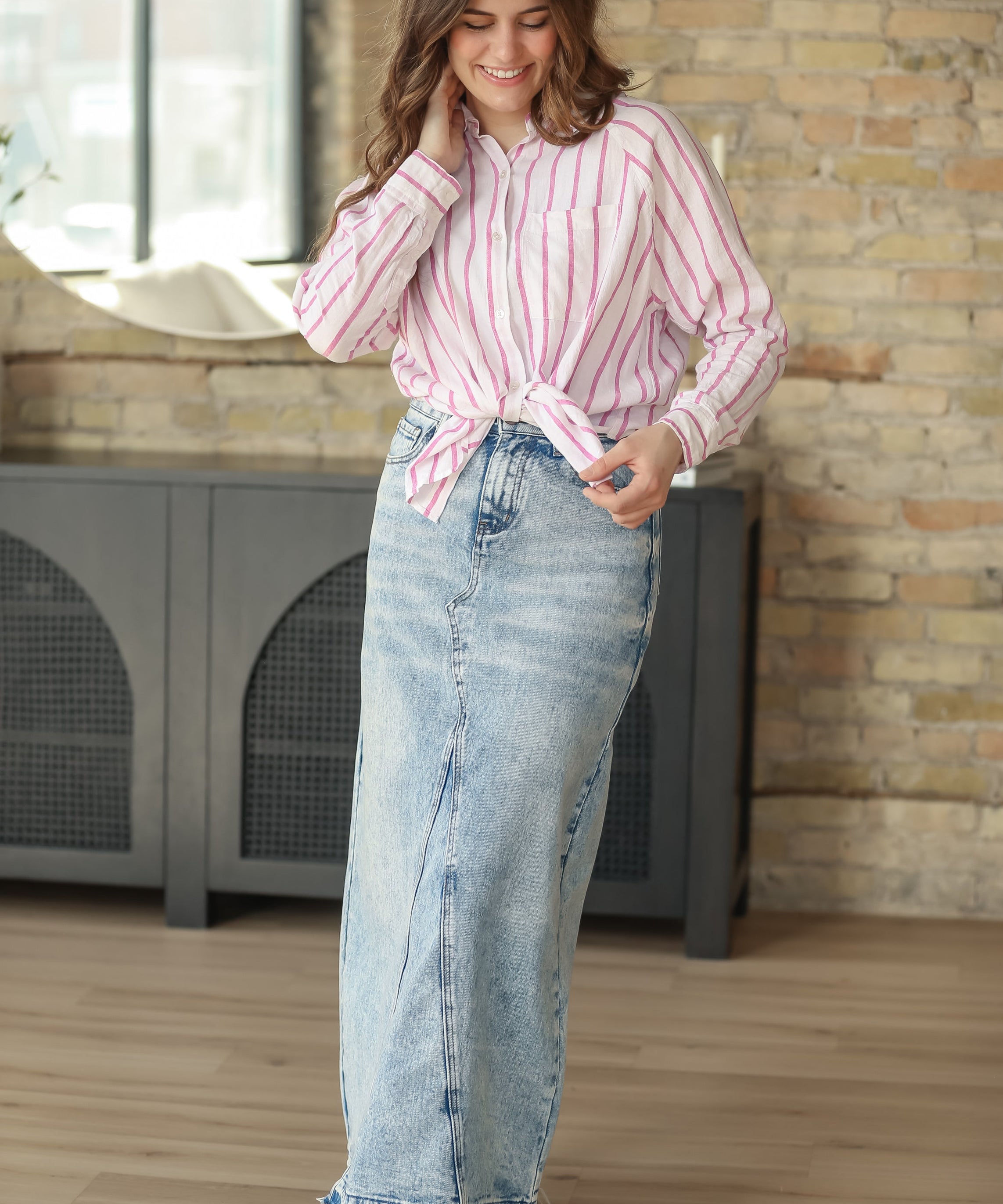 Mina Denim Maxi Skirt