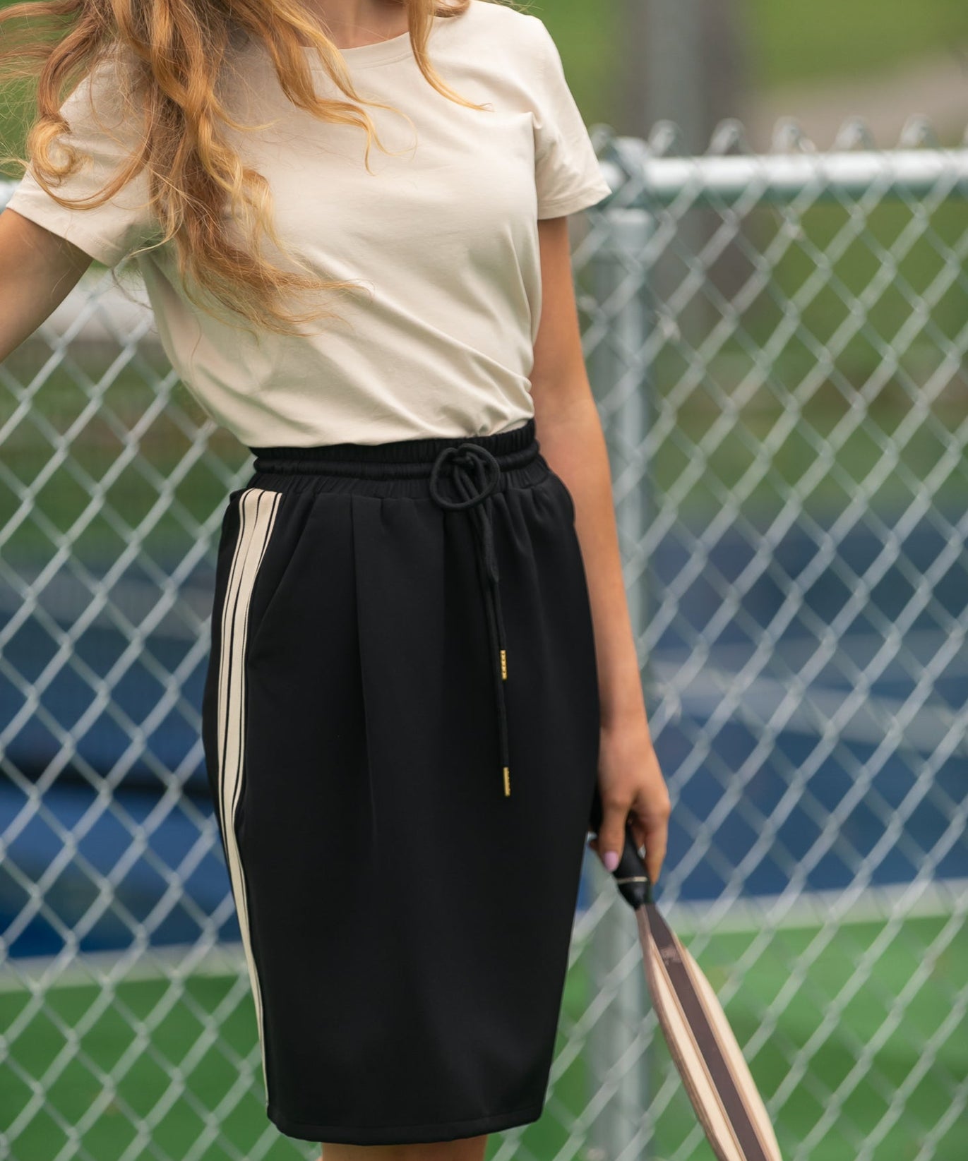 Nina Mid-Rise Track Skirt