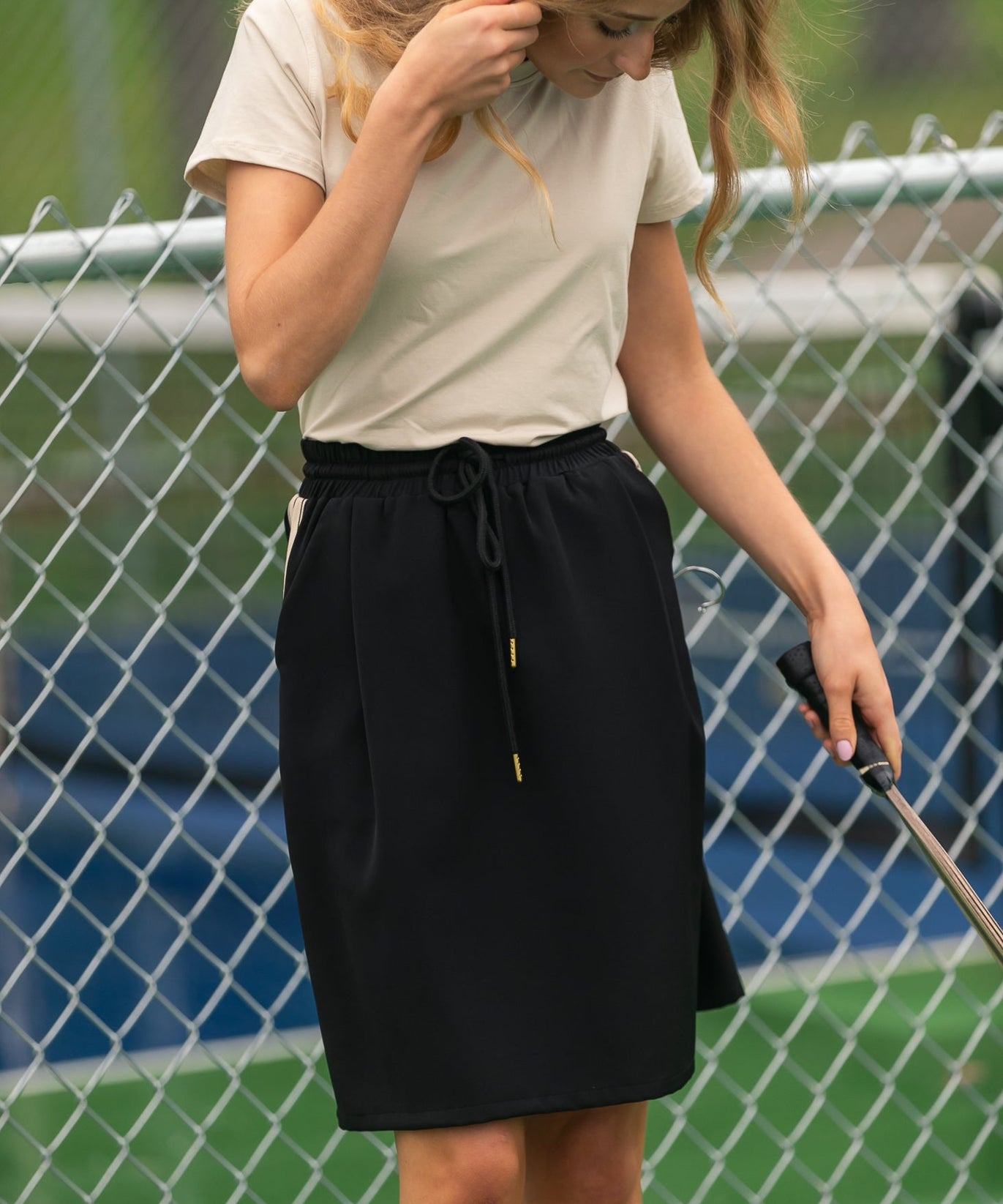 Nina Mid-Rise Track Skirt