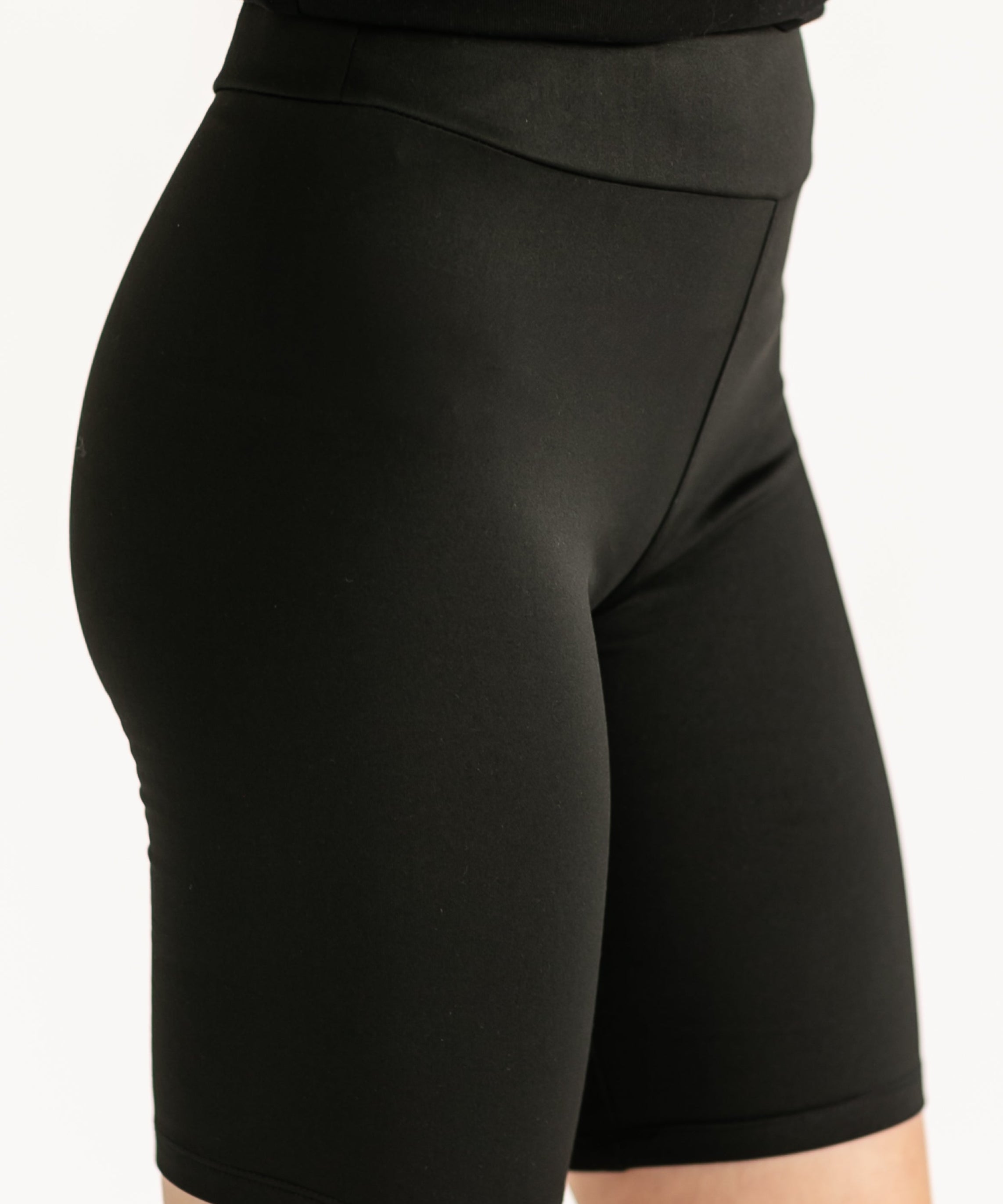 No Cling Premium Black Biker Shorts