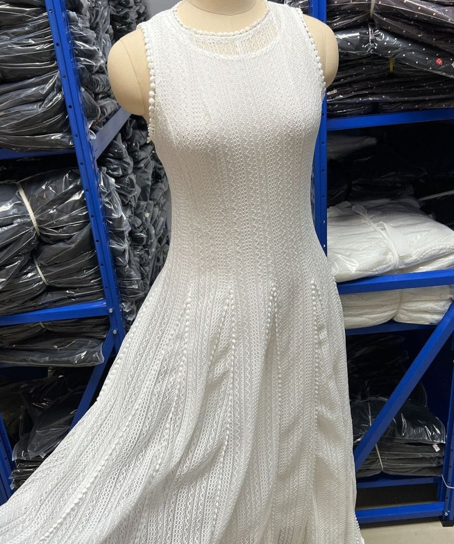 Pearl-Trim Lace Overlay Maxi Dress Set(MS464)