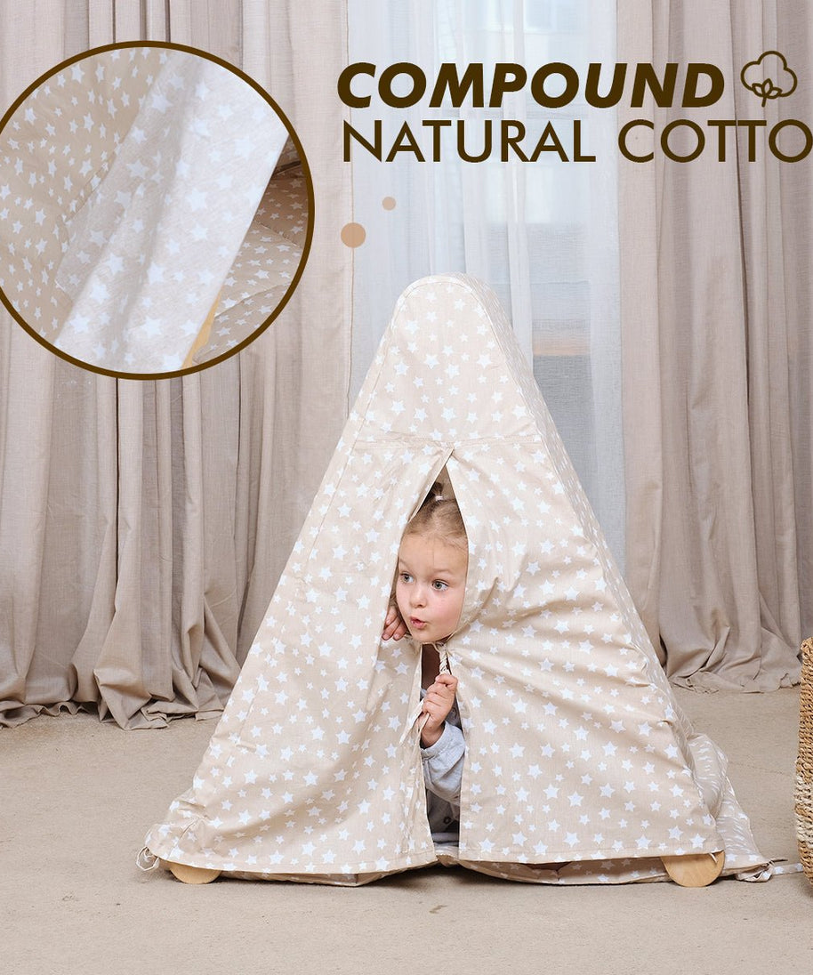 Play Tent Cover with Mat for Climbing Triangle Ladder