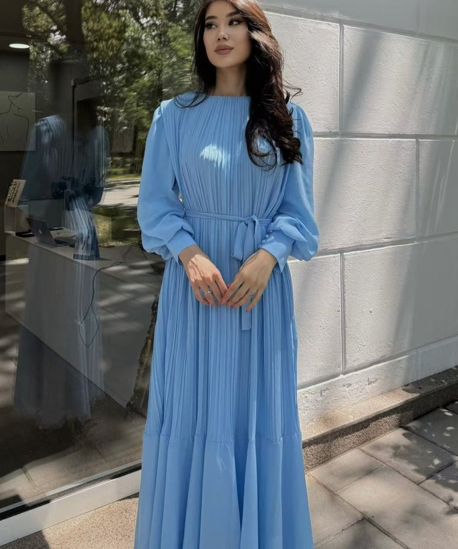 Pleated Tiered Maxi Dress(MS466)