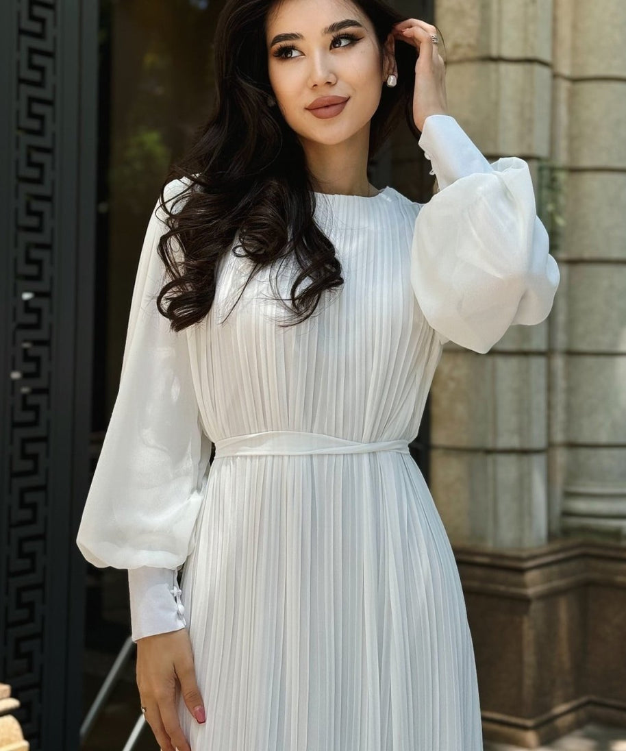 Pleated Tiered Maxi Dress(MS466)
