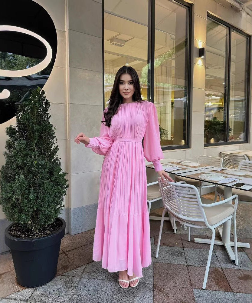 Pleated Tiered Maxi Dress(MS466)