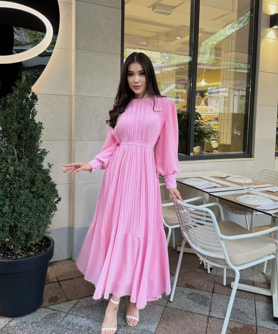 Pleated Tiered Maxi Dress(MS466)