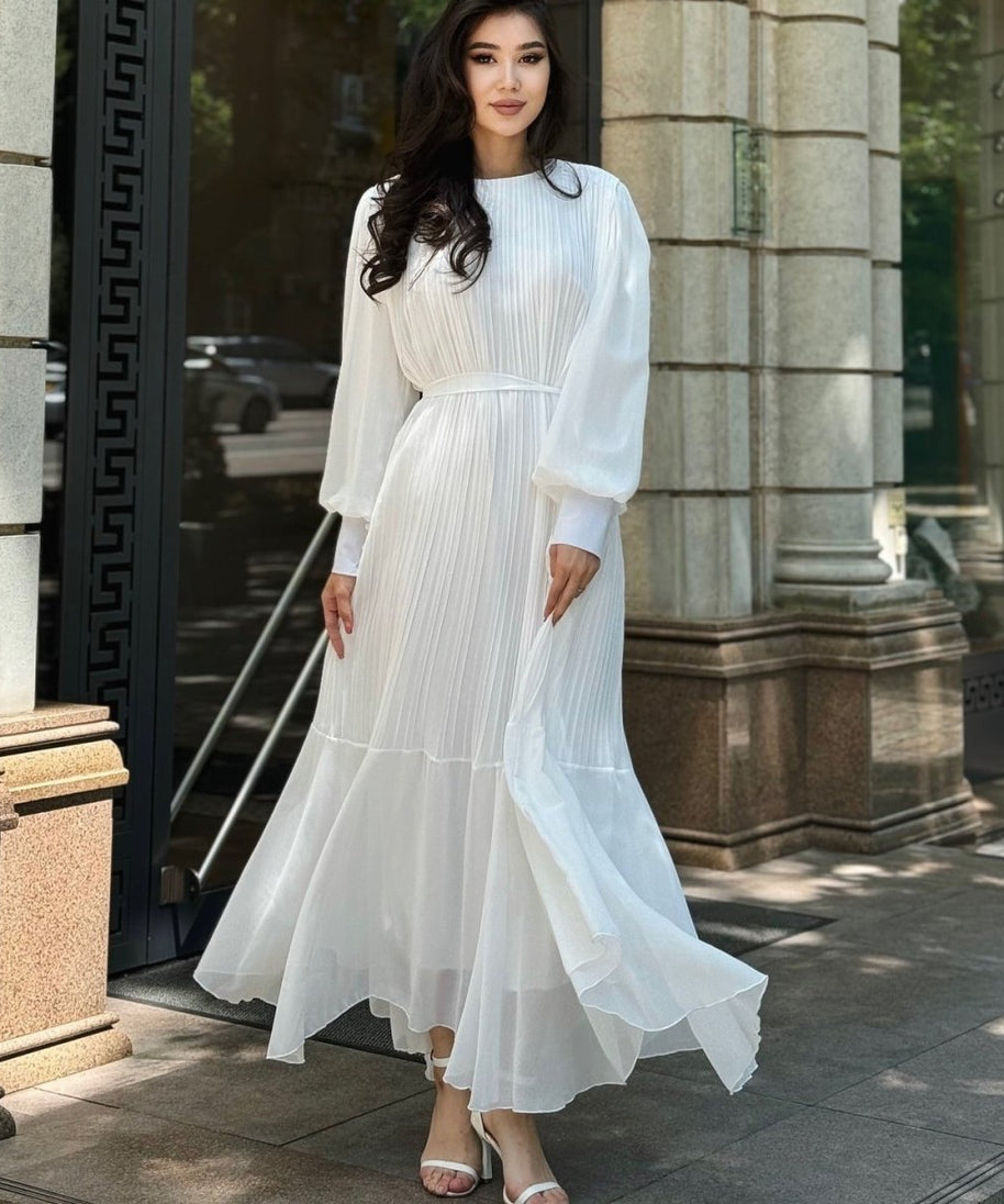 Pleated Tiered Maxi Dress(MS466)