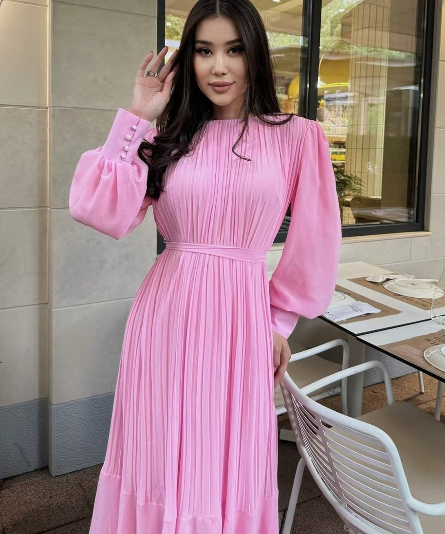 Pleated Tiered Maxi Dress(MS466)