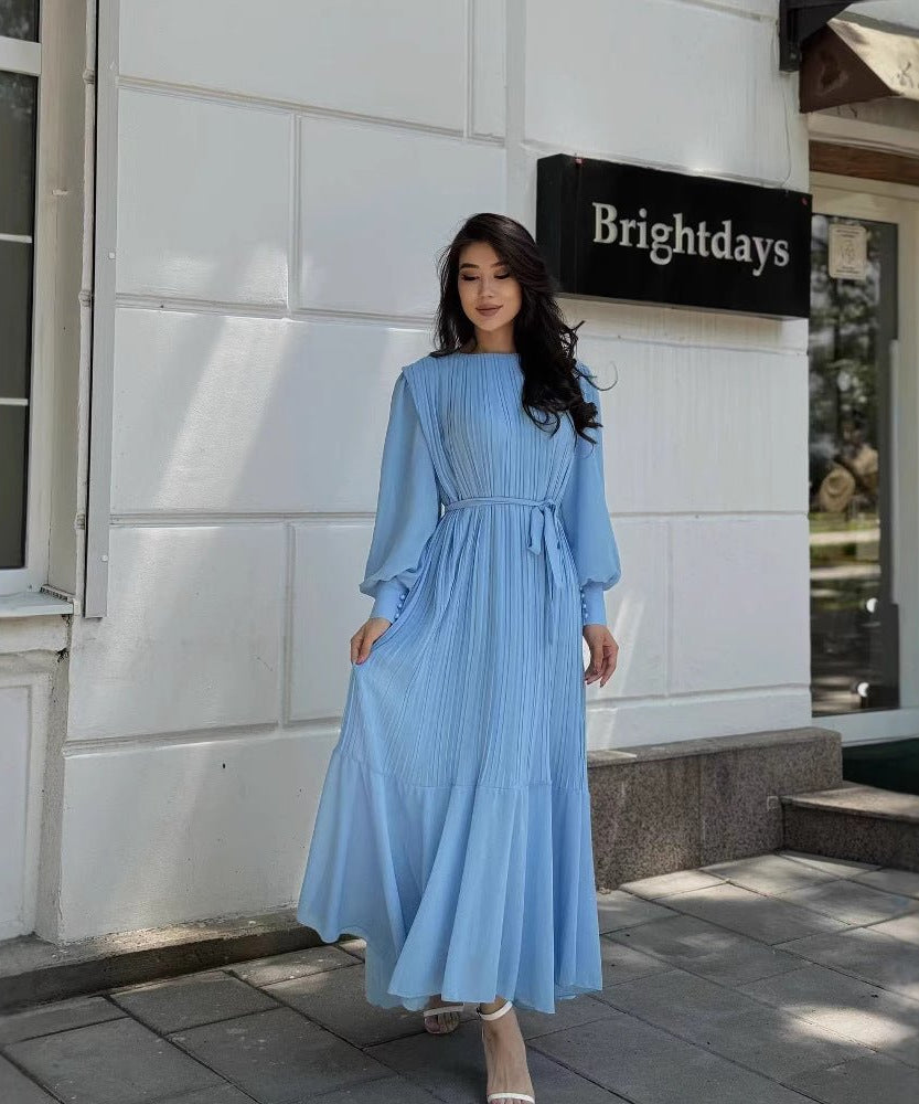 Pleated Tiered Maxi Dress(MS466)