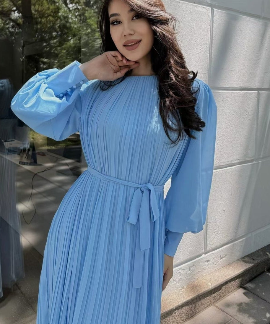 Pleated Tiered Maxi Dress(MS466)