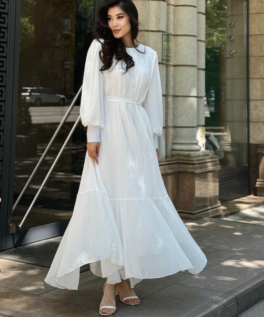 Pleated Tiered Maxi Dress(MS466)