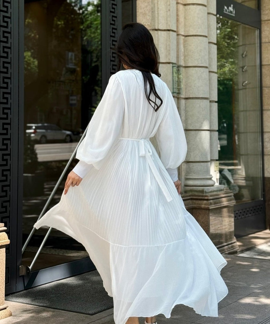 Pleated Tiered Maxi Dress(MS466)