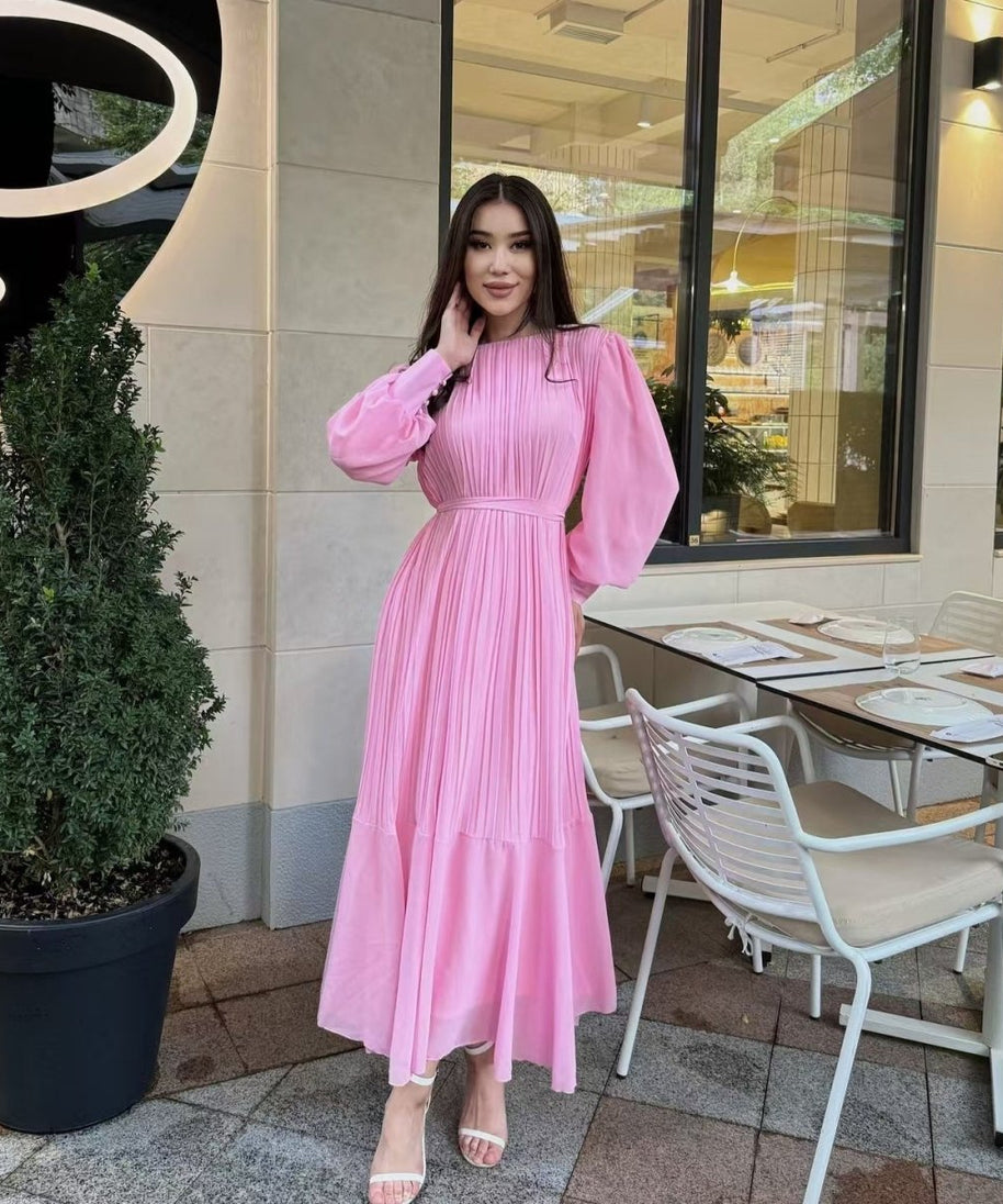 Pleated Tiered Maxi Dress(MS466)